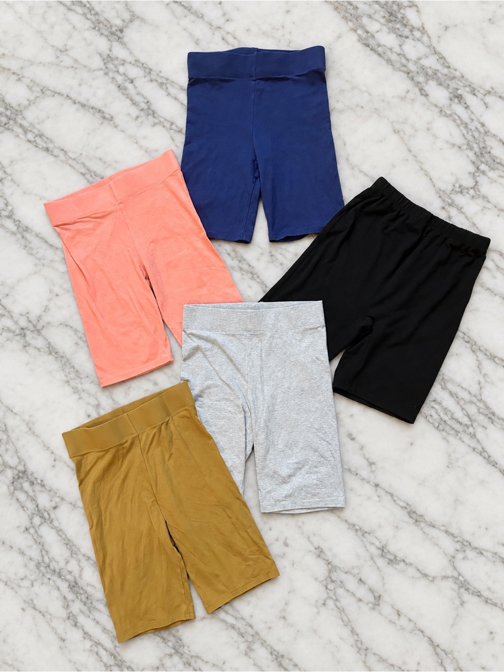 Women’s Stretch Bike Shorts - Coral, Navy, Black, Gray & Mustard